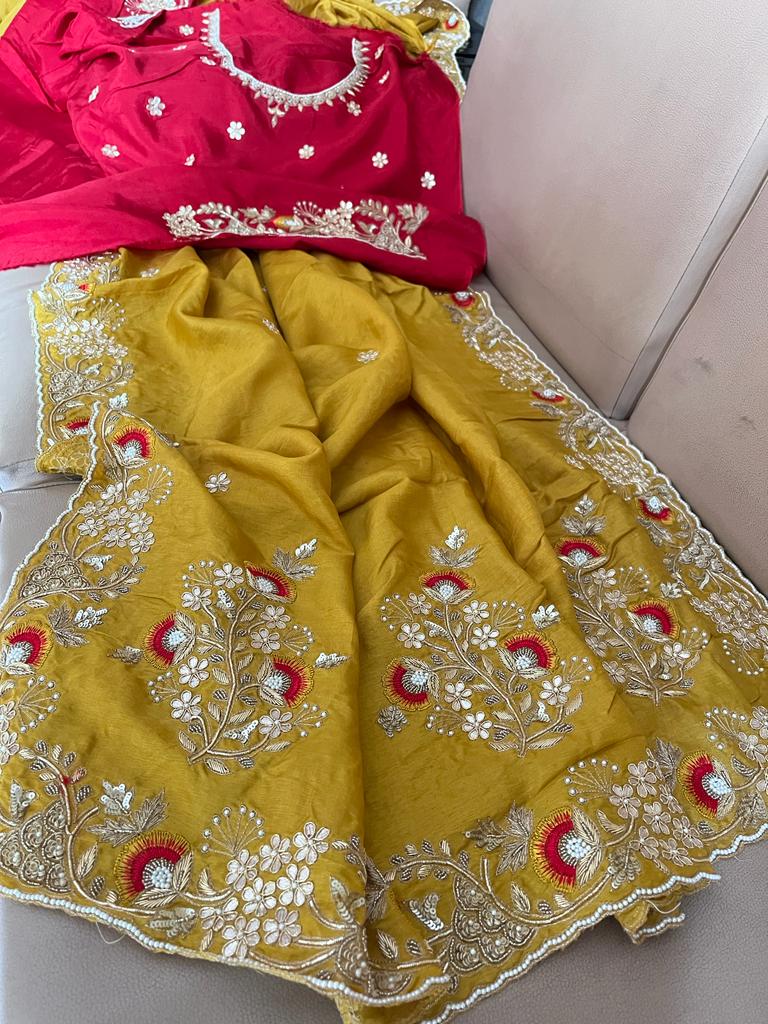 Avishka embroidered gottapatti saree