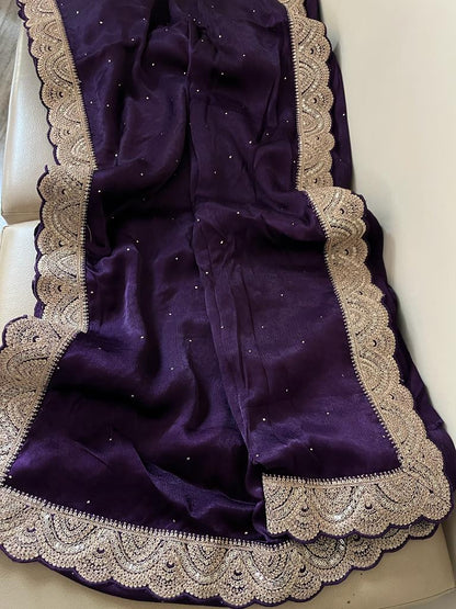 Humera chiffon satin beautiful saree