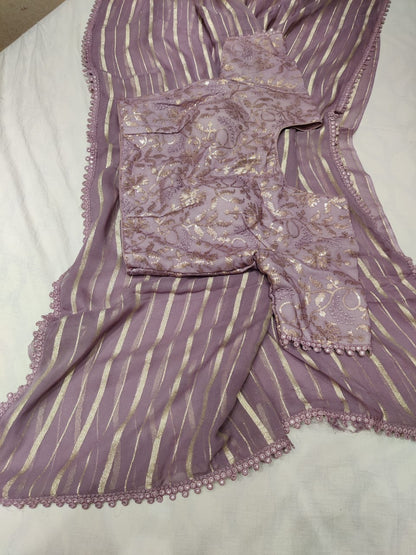 Bezil gorgette striped saree