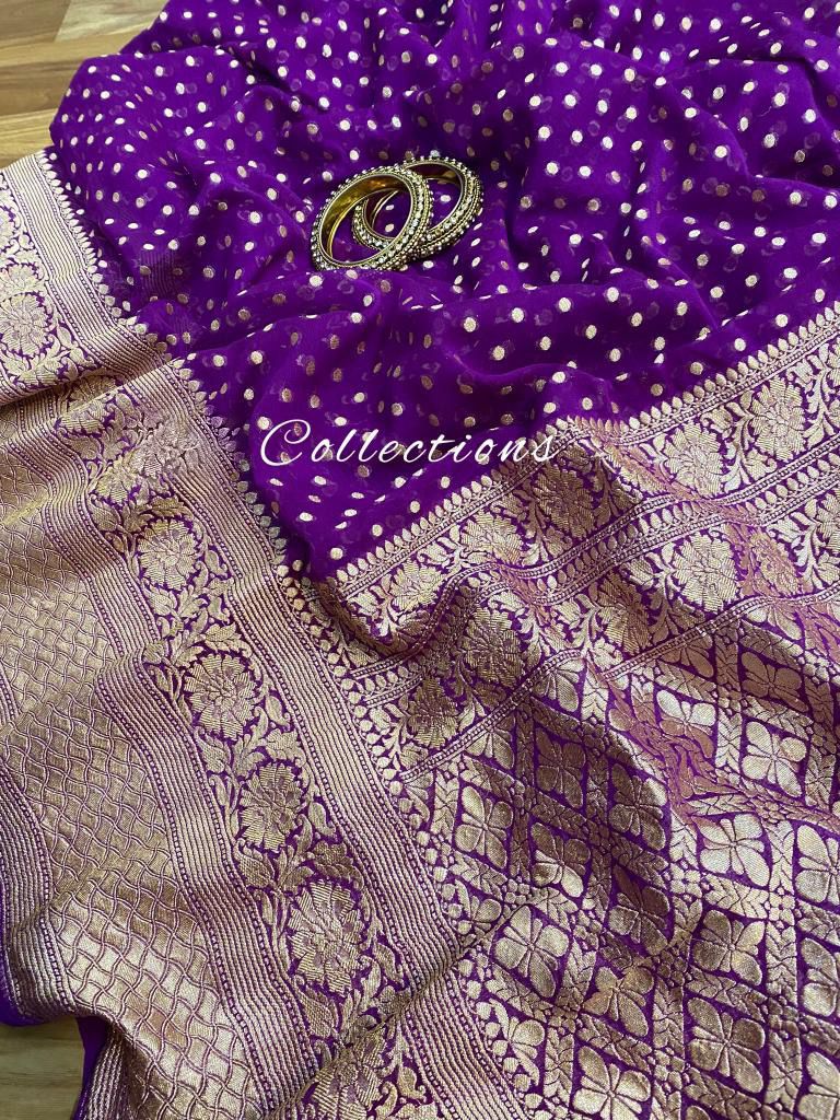 Kavish Banarsi khaddi gorgette saree