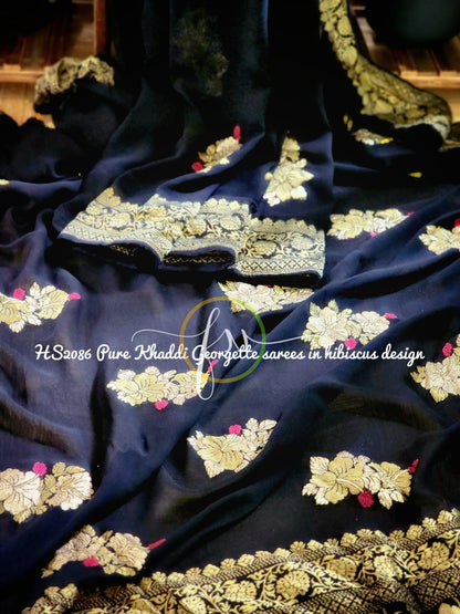 Raazvi khaddi Banarsi Meenakari saree