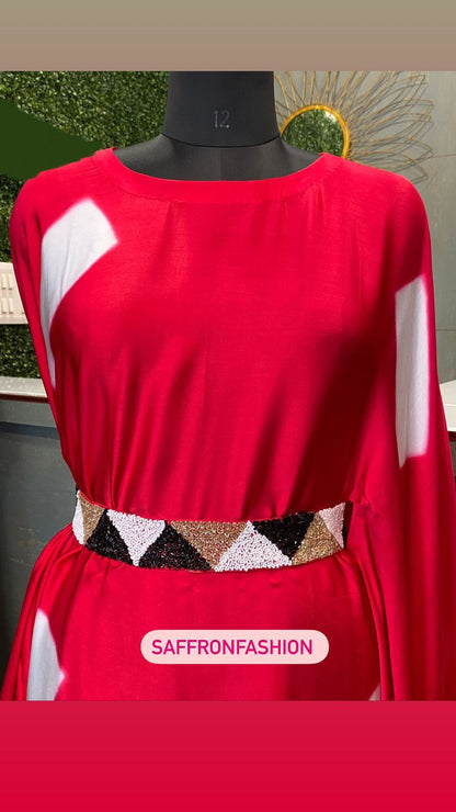 Red designer kaftan