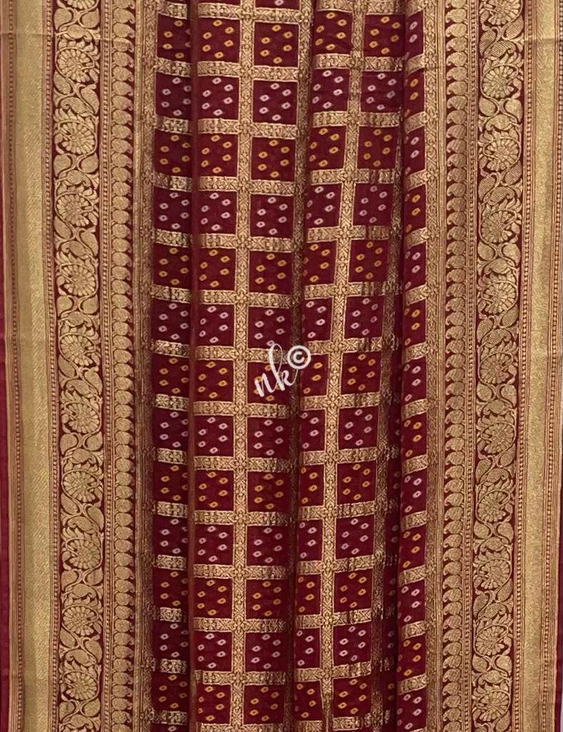 Bandhani gorgette saree
