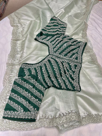 Zain’s tissue organza saree