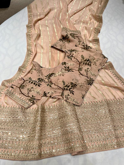 Summer striped trendy saree