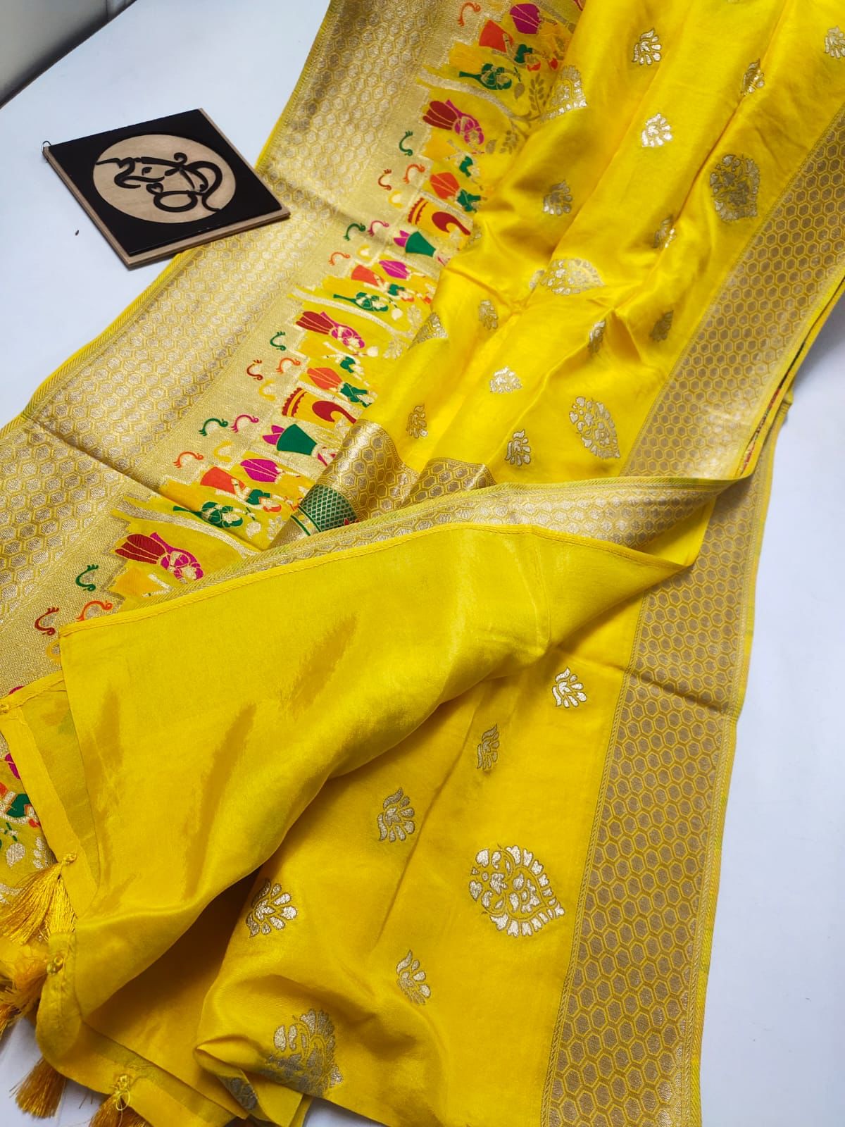 Traditional Indian moonga saree