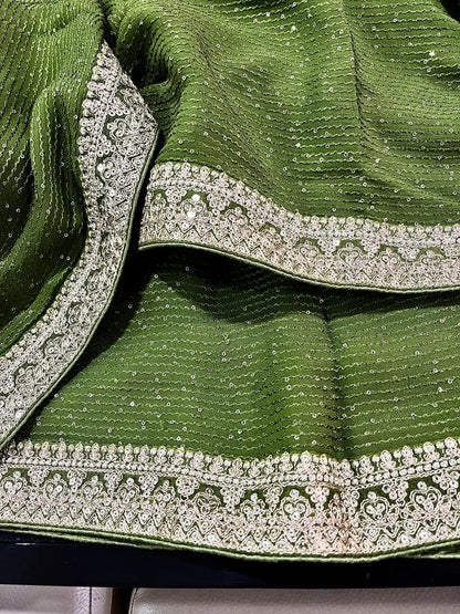 Gulzaar gorgette sequece saree