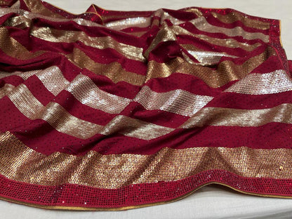 Juan crepe sequence saree