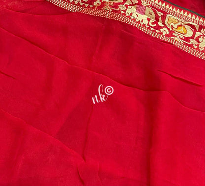Yanshi khaddi gorgette saree