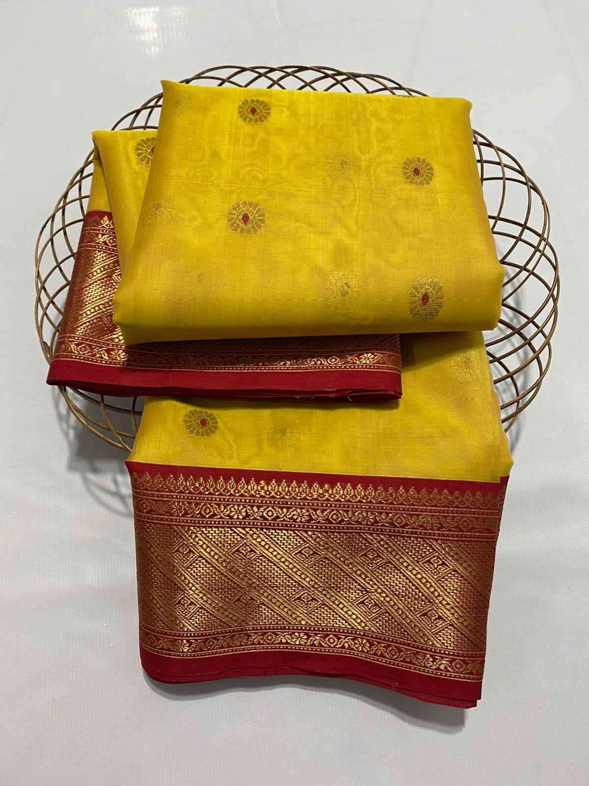 Heer yellow Chanderi saree handloom saree blouse