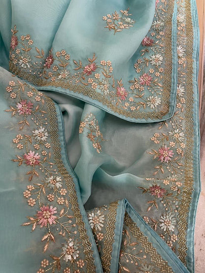 Ramisha organza wedding saree
