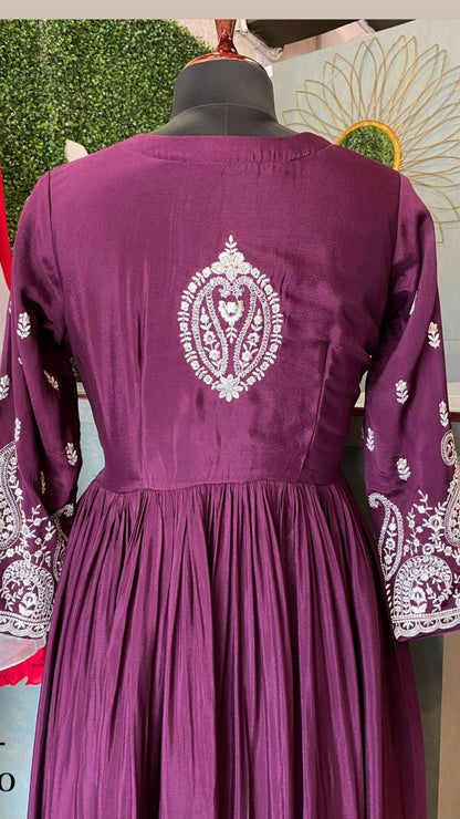 Wine long kurta dress