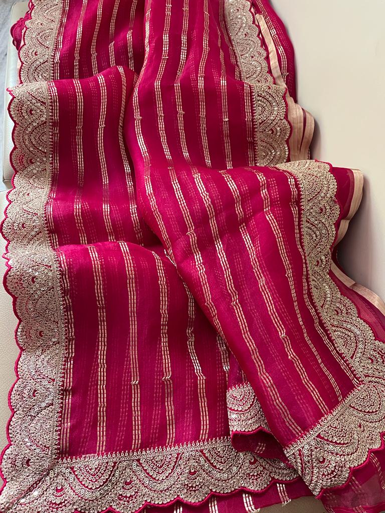Vanisha organza striped saree