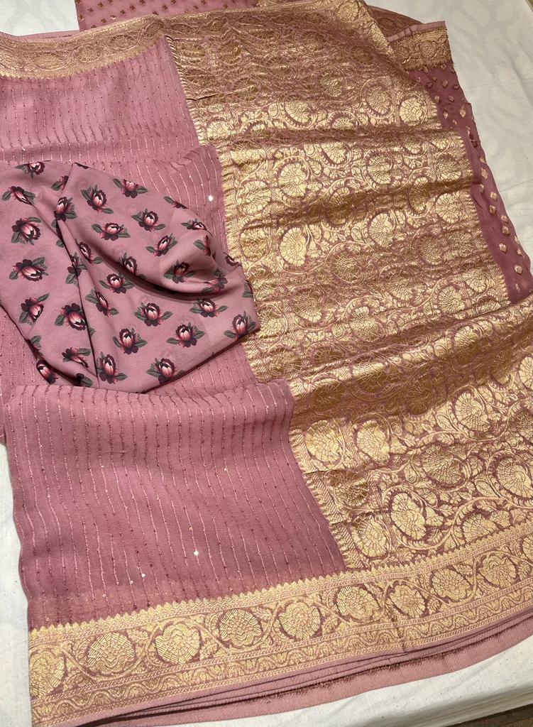 Pivasha khaddi gorgette saree