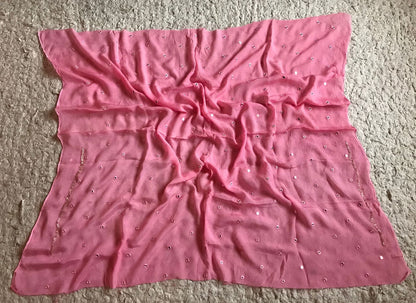 Shaded pink crepe saree