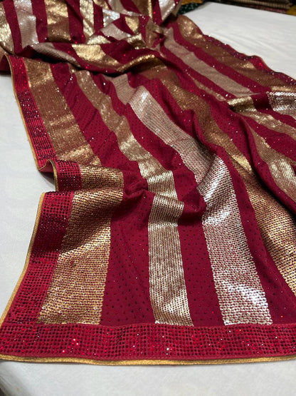 Juan crepe sequence saree