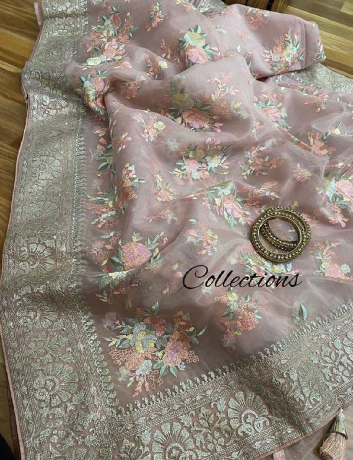 Vanilla organza saree