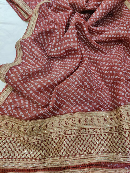 Noori bandhej organza saree