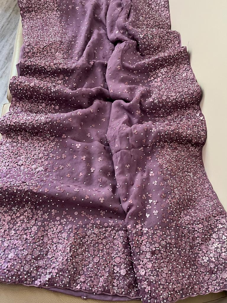 Mohini gorgette sequence reception saree