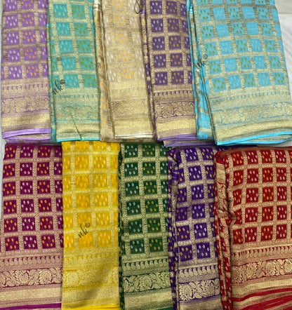Bandhani gorgette saree