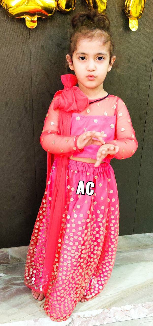 Pink kids Lehanga set