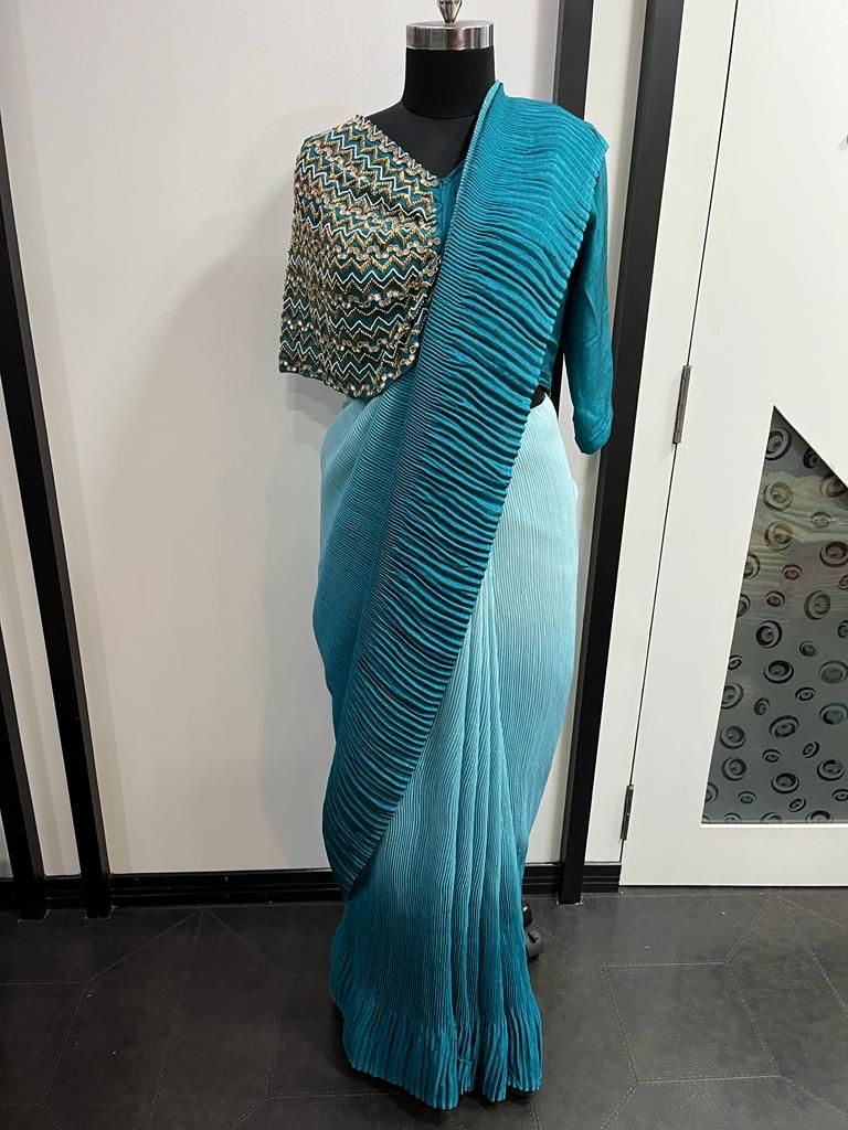 Fancy crushed saree