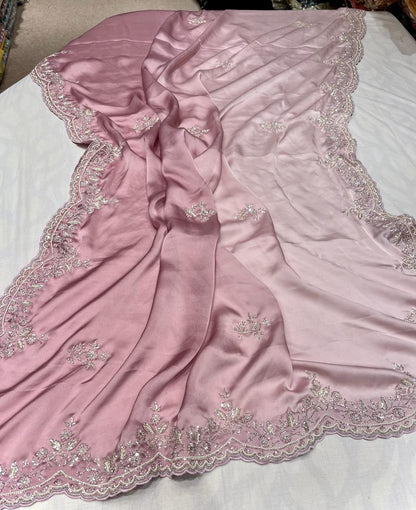 Satin shaded partywear saree