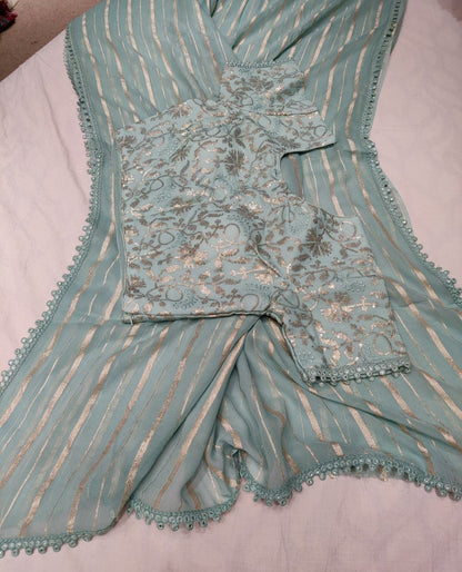 Bezil gorgette striped saree