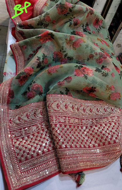 Kivini organza printed saree