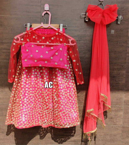 Pink kids Lehanga set