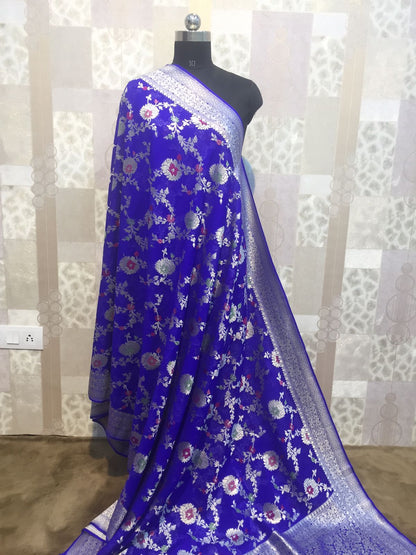 Ranjhana Banarsi khaddi gorgette saree