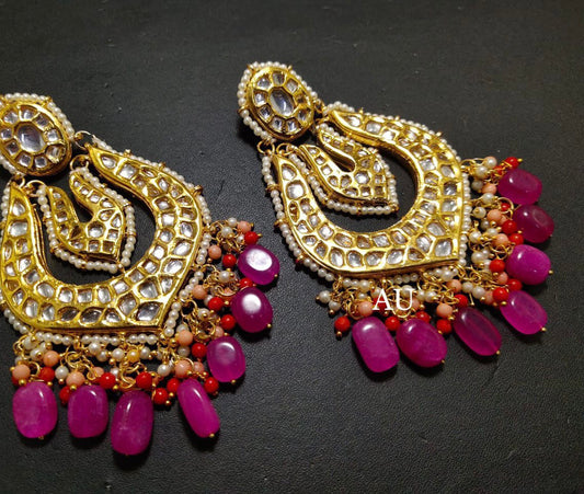 Shishir Kundan beaded earrings