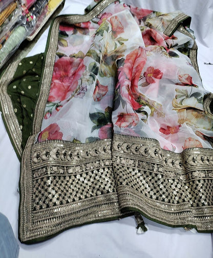 Digital floral printed sares