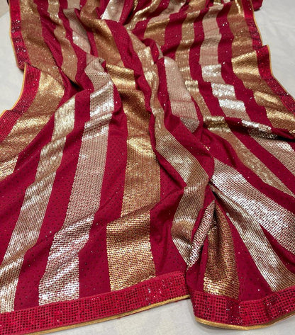 Juan crepe sequence saree