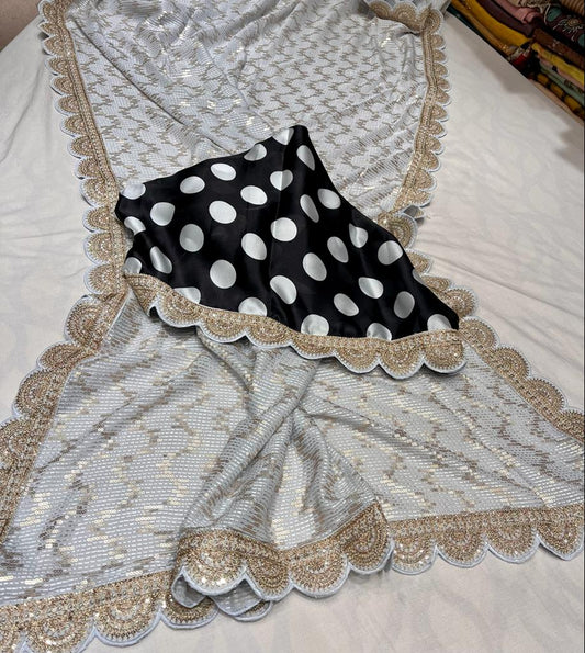Razi gorgette sequence saree