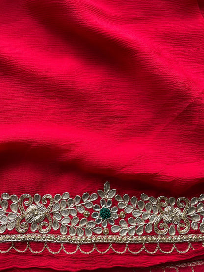 Harpreet satin gottapatti saree