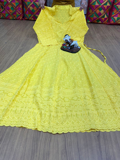 Chikankari Anarkali kurta