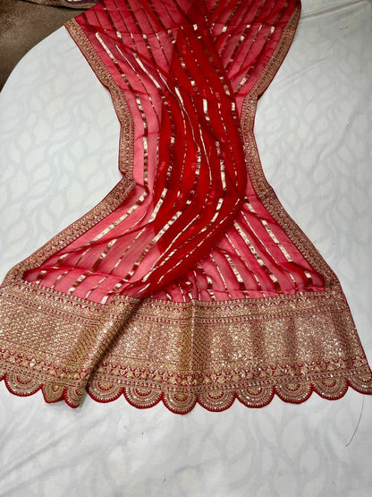 Arvenia striped organza saree