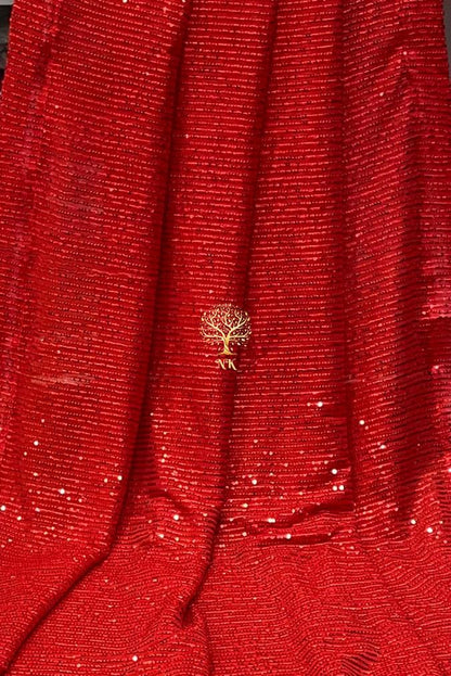Elegant styled sequins saree